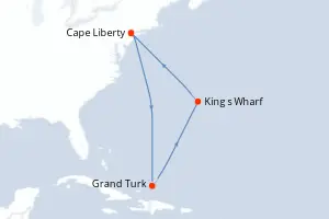 Carte de l’itinéraire de l’Independence of the Seas · 9 jours / 8 nuits, Bahamas