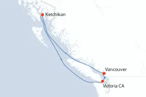 Carte de l’itinéraire du Celebrity Solstice · 6 jours / 5 nuits, Amérique du Nord
