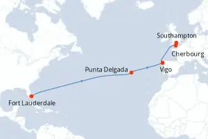 Carte de l’itinéraire du Regal Princess · 14 jours / 13 nuits, Îles britanniques & Irlande
