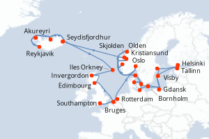 Itinéraire : Europe du Nord & Atlantique NE