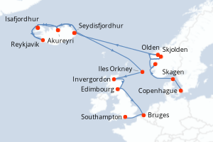 Itinéraire : Europe du Nord & Atlantique NE