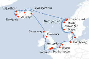 Itinéraire : Europe du Nord & Atlantique NE