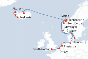 Itinéraire : Europe du Nord & Atlantique NE