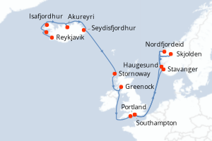 Itinéraire : Europe du Nord & Atlantique NE