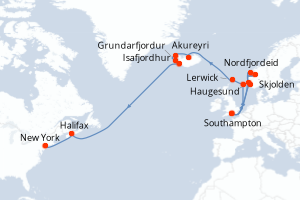 Itinéraire : Europe du Nord & Atlantique NE
