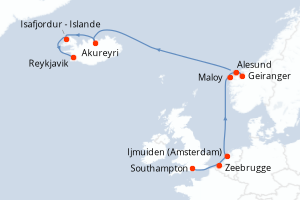 Itinéraire : Europe du Nord & Atlantique NE