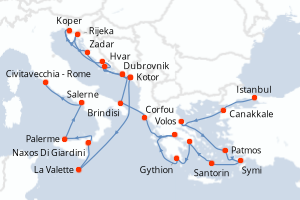 Itinéraire : Méditerranée & mers adjacentes