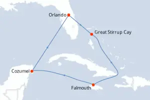 Carte de l’itinéraire du Norwegian Epic · 8 jours / 7 nuits, Bahamas