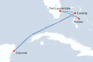Carte de l’itinéraire du Symphony of the Seas · 7 jours / 6 nuits, Bahamas