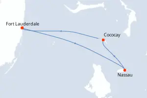 Carte de l’itinéraire du Symphony of the Seas