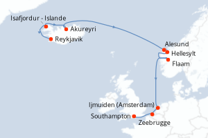 Itinéraire : Europe du Nord & Atlantique NE