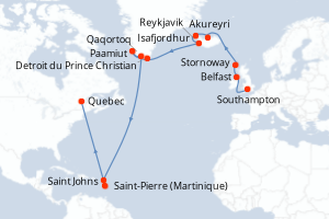 Itinéraire : Europe du Nord & Atlantique NE