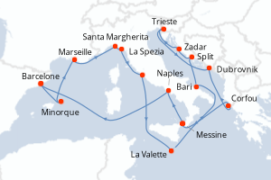 Itinéraire : Méditerranée & mers adjacentes