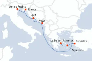 Carte de l’itinéraire du Seven Seas Grandeur