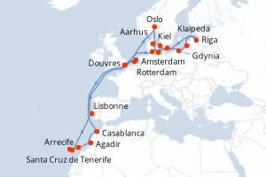 Itinéraire : Europe du Nord & Atlantique NE