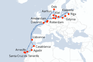 Itinéraire : Europe du Nord & Atlantique NE
