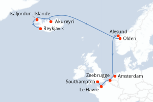 Itinéraire : Europe du Nord & Atlantique NE