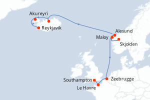 Itinéraire : Europe du Nord & Atlantique NE