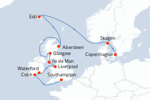 Itinéraire : Europe du Nord & Atlantique NE