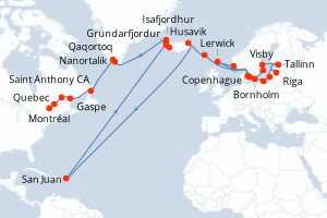 Itinéraire : Europe du Nord & Atlantique NE