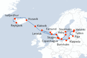 Itinéraire : Europe du Nord & Atlantique NE