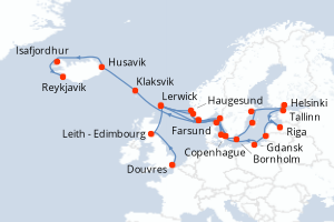 Itinéraire : Europe du Nord & Atlantique NE