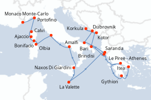 Itinéraire : Méditerranée & mers adjacentes