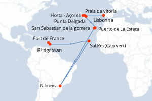Itinéraire : Europe du Nord & Atlantique NE