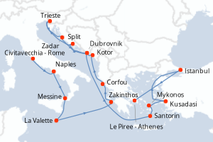 Itinéraire : Méditerranée & mers adjacentes