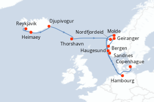 Itinéraire : Europe du Nord & Atlantique NE