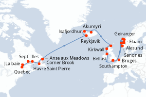 Itinéraire : Europe du Nord & Atlantique NE