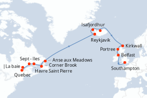 Itinéraire : Europe du Nord & Atlantique NE