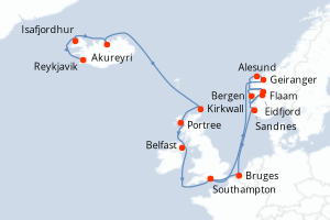 Itinéraire : Europe du Nord & Atlantique NE