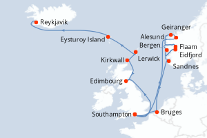Itinéraire : Europe du Nord & Atlantique NE