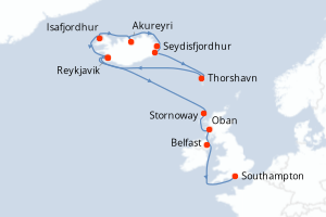 Itinéraire : Europe du Nord & Atlantique NE