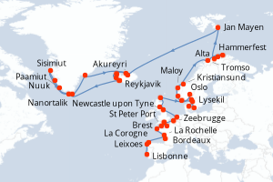 Itinéraire : Europe du Nord & Atlantique NE