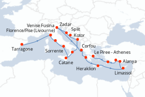 Itinéraire : Méditerranée & mers adjacentes