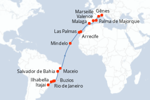 Itinéraire : Méditerranée & mers adjacentes