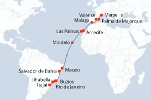 Itinéraire : Méditerranée & mers adjacentes