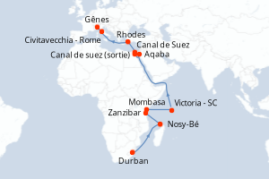 Itinéraire : Méditerranée & mers adjacentes