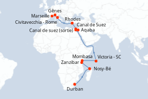 Itinéraire : Méditerranée & mers adjacentes