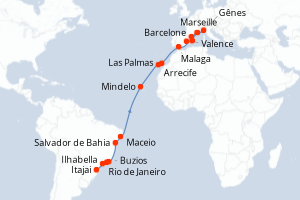 Itinéraire : Méditerranée & mers adjacentes