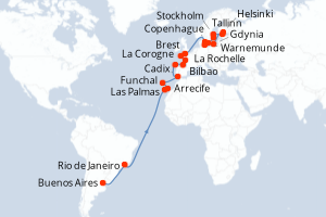 Itinéraire : Europe du Nord & Atlantique NE