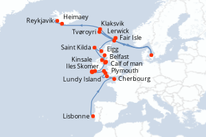 Itinéraire : Europe du Nord & Atlantique NE