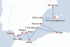 Itinéraire : Méditerranée & mers adjacentes