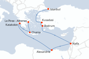 Itinéraire : Méditerranée & mers adjacentes