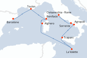 Itinéraire : Méditerranée & mers adjacentes