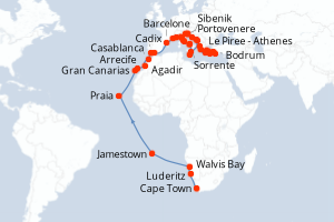 Itinéraire : Méditerranée & mers adjacentes
