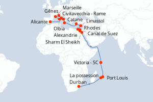 Itinéraire : Méditerranée & mers adjacentes