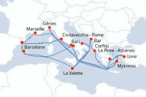 Itinéraire : Méditerranée & mers adjacentes